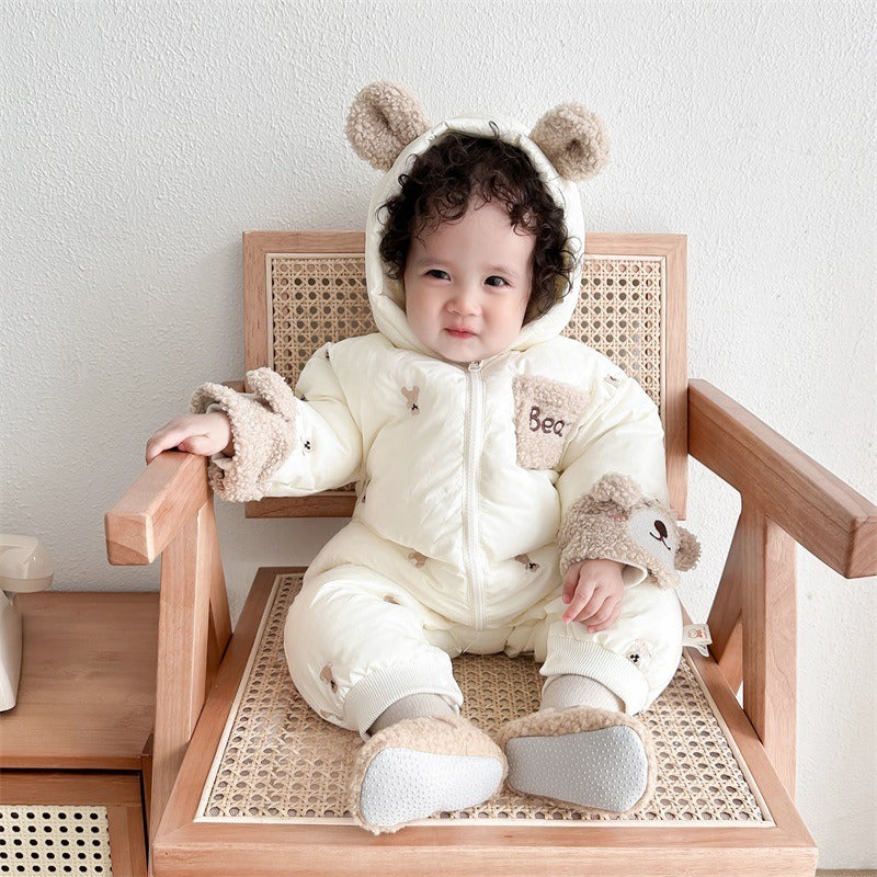 Baby's Winter Plush Cotton Padded One-Piece Climbing Jacket