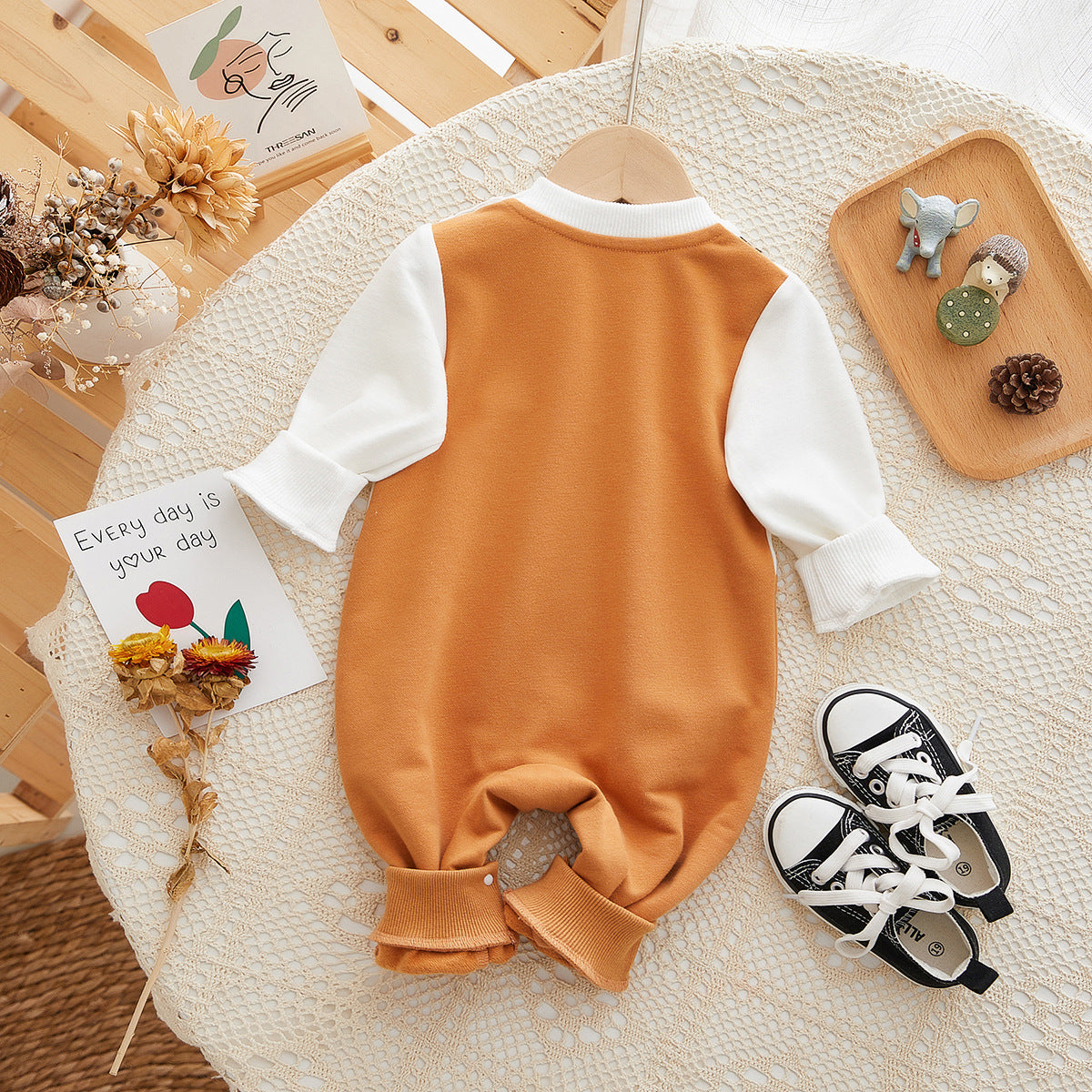 Autumn Baby Boy Bear Romper Onesie Set