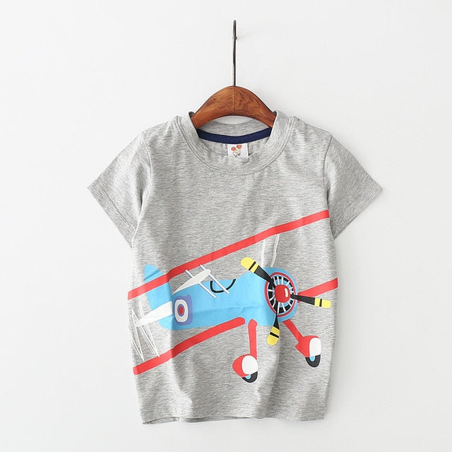 Summer boys' cotton short-sleeve T-shirt, perfect for kids aged 2-8, stylish and comfortable