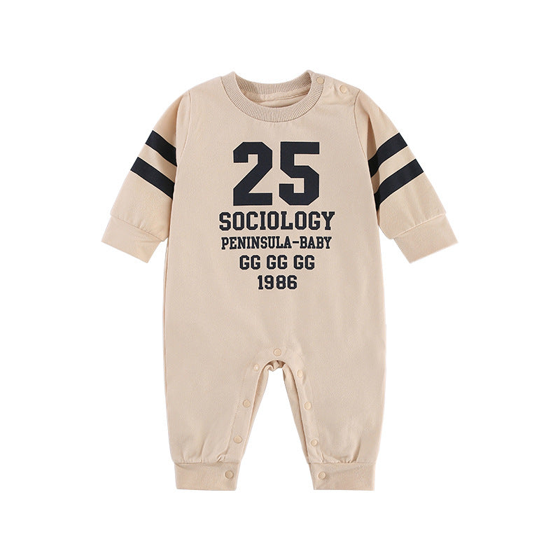 Baby boy's Fall Long Sleeve Romper Onesie, perfect for sports and casual wear