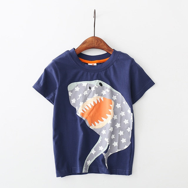 Summer boys' cotton short-sleeve T-shirt, perfect for kids aged 2-8, stylish and comfortable