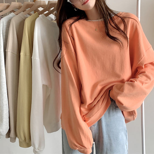 Women's Cozy Autumn Winter Long-Sleeve Loose Fit Sweatshirt Top