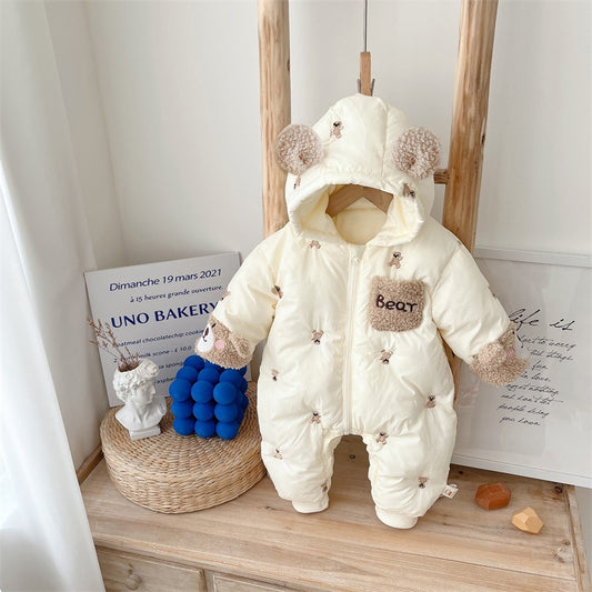 Baby's Winter Plush Cotton Padded One-Piece Climbing Jacket