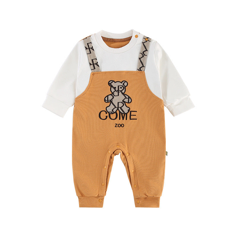 Autumn Baby Boy Bear Romper Onesie Set