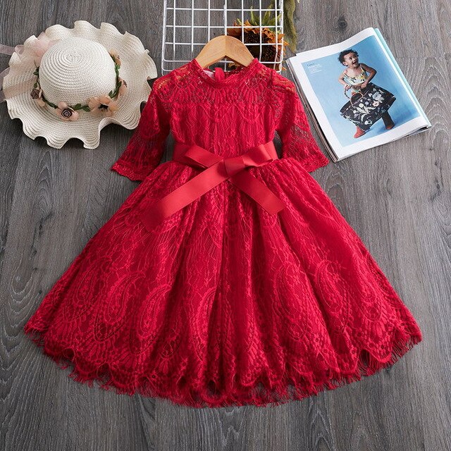 "Charming Lace Tulle Dress for Girls, Perfect for Weddings, Ceremonies, Parties, and Birthdays"