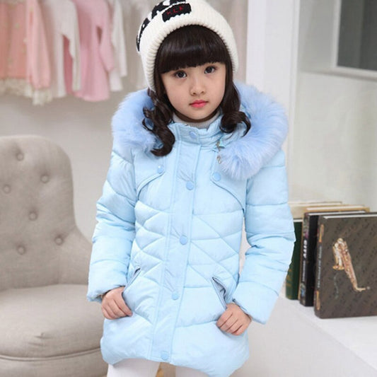 Winter baby down coat for girls, cozy parkas and stylish windbreaker jackets