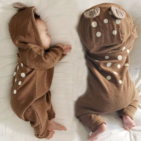 Baby Deer Hooded Jumpsuit - Adorable Spring & Autumn Outing Wear