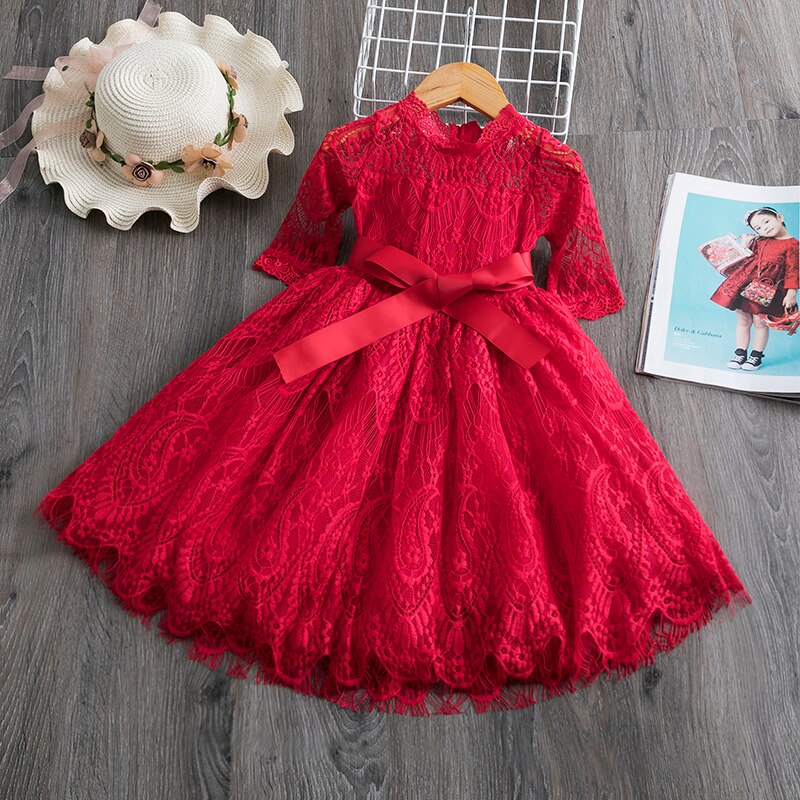 "Charming Lace Tulle Dress for Girls, Perfect for Weddings, Ceremonies, Parties, and Birthdays"