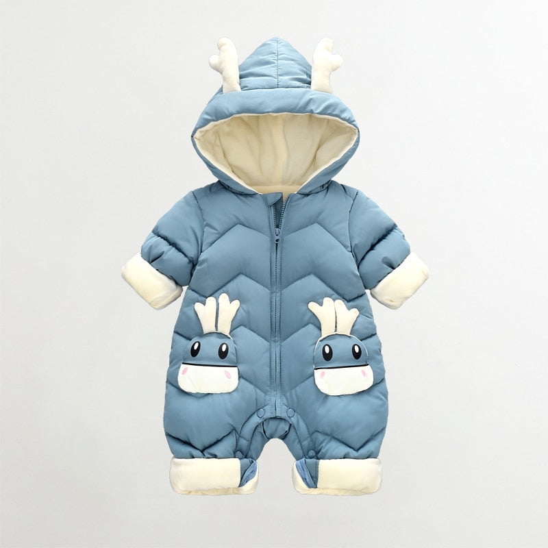 Baby Winter Snowsuit - Thick Velvet Jumpsuit for Boys & Girls