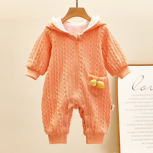 Newborn baby girl one-piece suit, cute princess romper for autumn outings