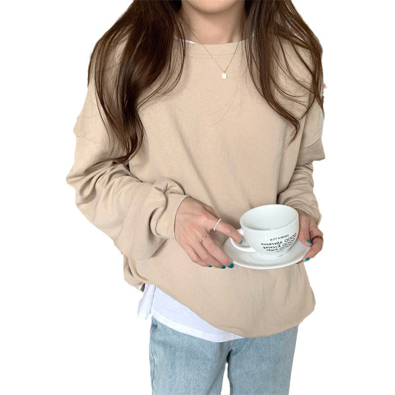 Women's Cozy Autumn Winter Long-Sleeve Loose Fit Sweatshirt Top