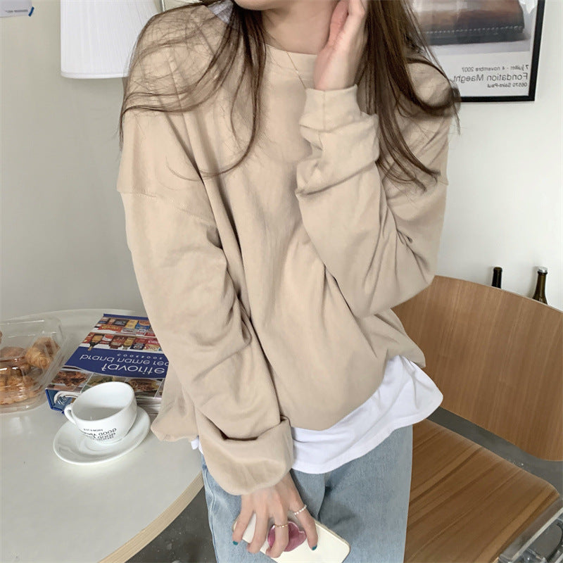 Women's Cozy Autumn Winter Long-Sleeve Loose Fit Sweatshirt Top