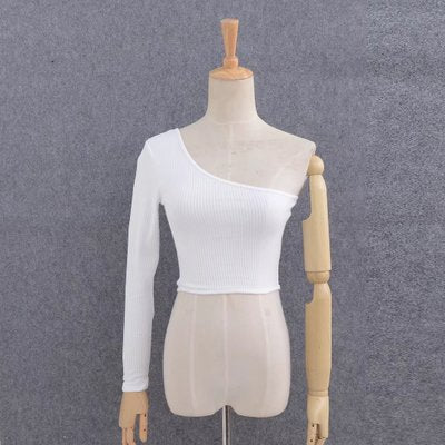 Off-shoulder knitted crop top for women, sexy, stylish, and trendy for Women's