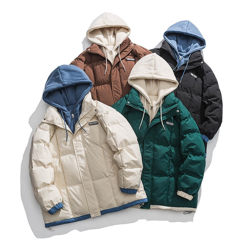 Men's autumn and winter thickened hooded cotton jacket, stylish and warm for Men's.