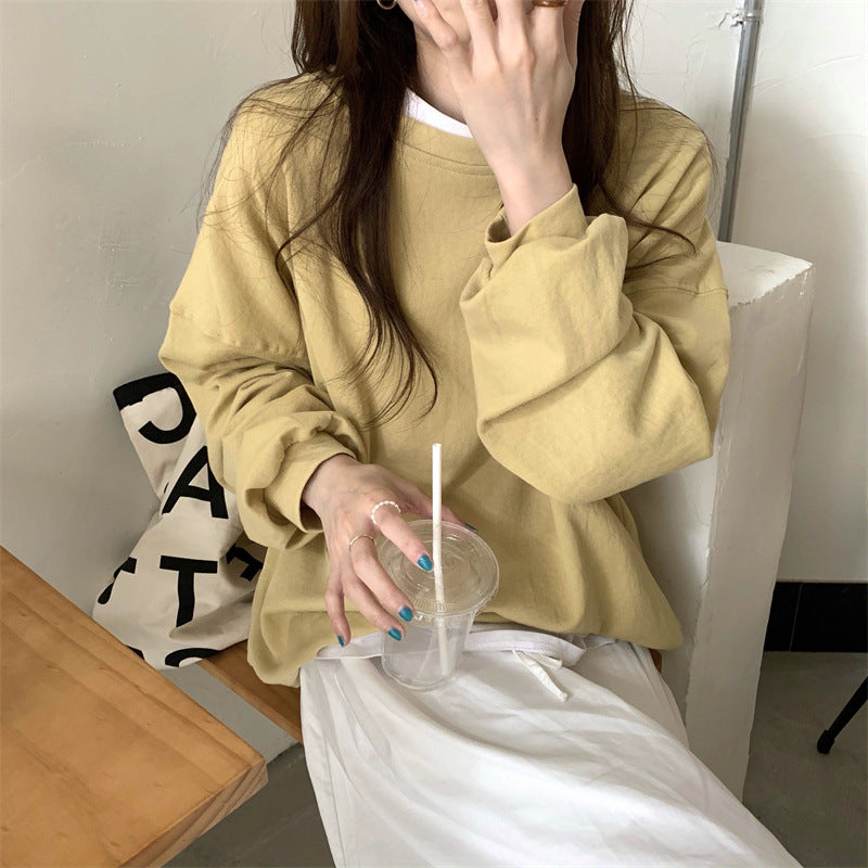 Women's Cozy Autumn Winter Long-Sleeve Loose Fit Sweatshirt Top