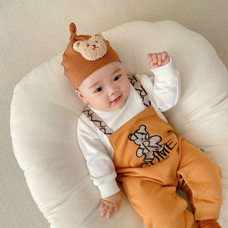 Autumn Baby Boy Bear Romper Onesie Set