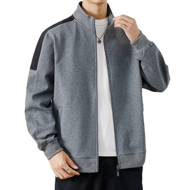 Men's hooded zipper sweatshirt, casual and versatile, loose-fit sports cardigan jacket