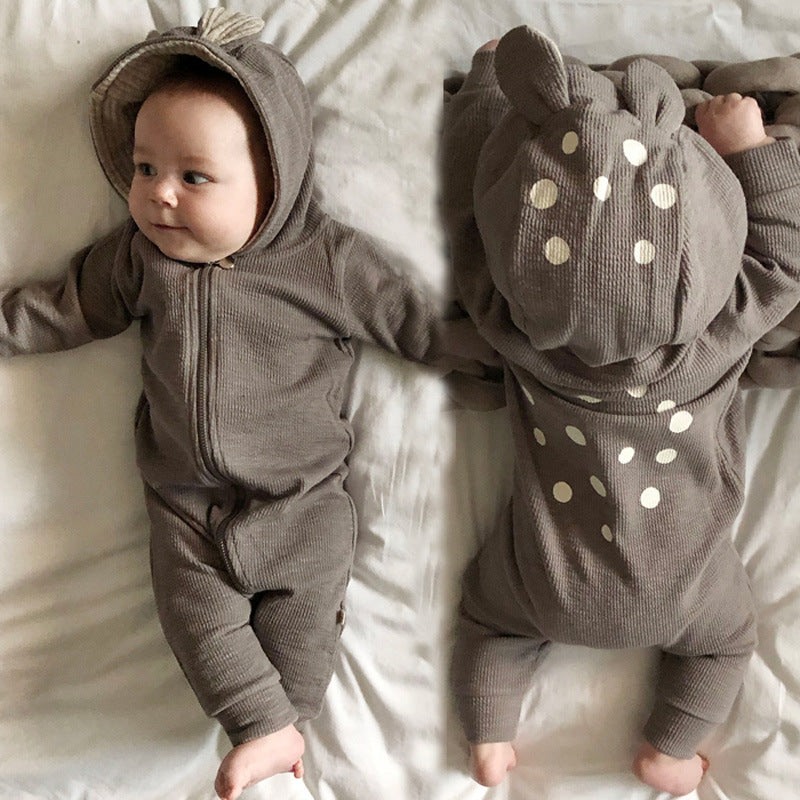 Baby Deer Hooded Jumpsuit - Adorable Spring & Autumn Outing Wear