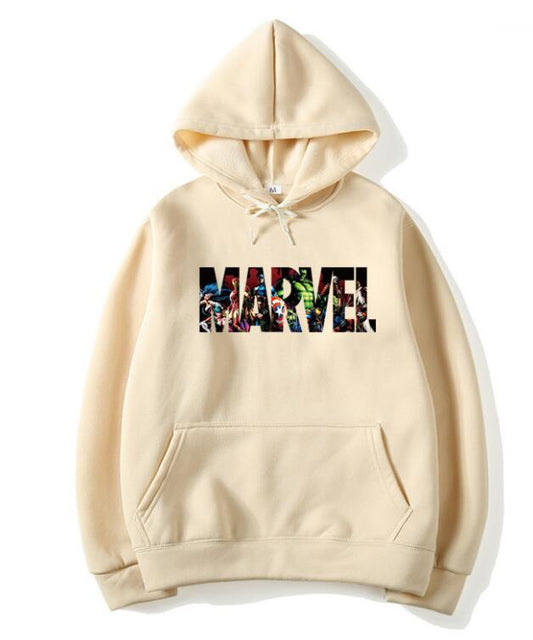 Men's Marvel Print Hoodie High Quality Casual Sweatshirt